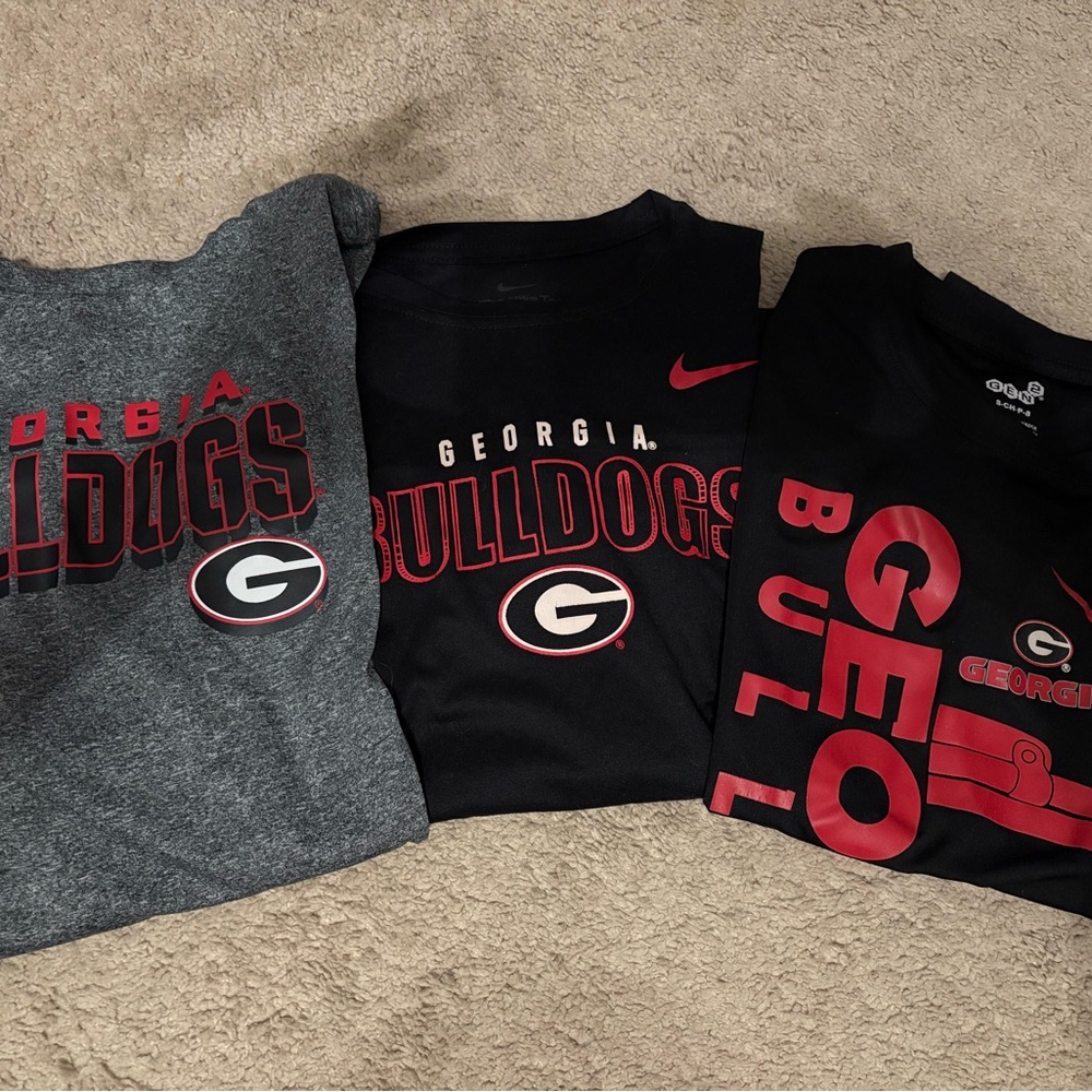 Nike Kids Georgia Bulldogs T-Shirt Trio - Gray, Black, Red